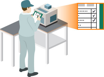 Record work or progress logs on paper based check sheets.